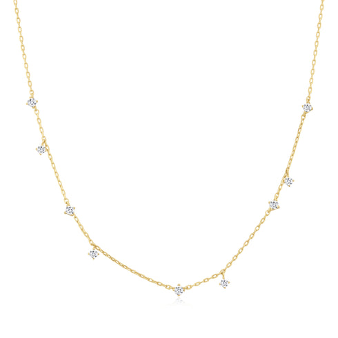 Gold Scattered Station Necklace