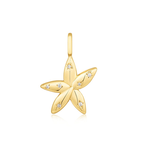 Gold Sparkle Flower Charm Pendant | Ania Haie Australia