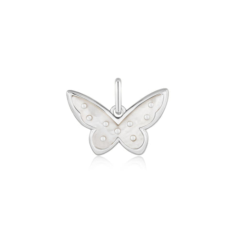 Silver Mother Of Pearl Butterfly Charm Pendant | Ania Haie Australia