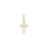 Gold Gold Shell Pearl Cross Charm