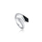 Silver Black Agate Wrap Adjustable Ring | Ania Haie Australia