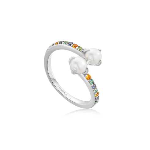 Silver Gem Pearl Wrap Ring | Ania Haie Australia