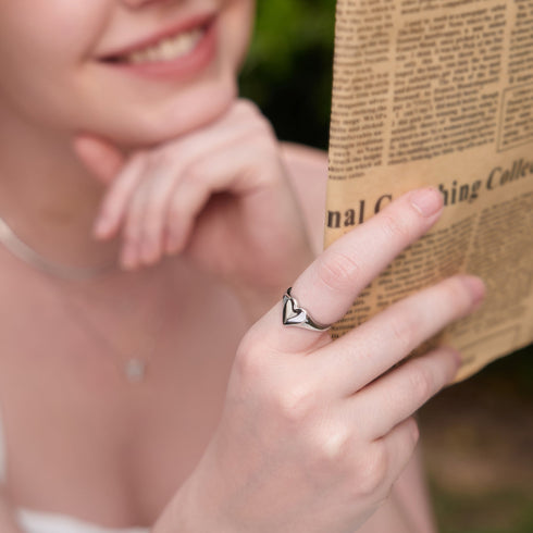 Silver Love Signet Ring | Ania Haie Australia
