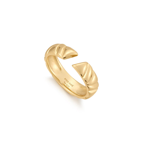 Gold Irregular Twill Adjustable Ring | Ania Haie Australia