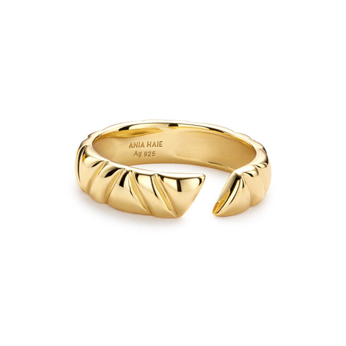 Gold Irregular Twill Adjustable Ring | Ania Haie Australia