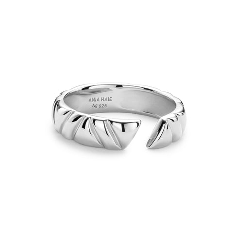 Silver Irregular Twill Adjustable Ring | Ania Haie Australia