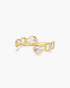 Gold Organic Pebble Spiral Bezel Adjustable Ring