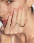 Gold Organic Pebble Spiral Bezel Adjustable Ring