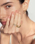 Gold Organic Pebble Spiral Bezel Adjustable Ring
