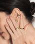 Gold Organic Pebble Spiral Bezel Adjustable Ring