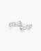 Silver Organic Pebble Spiral Bezel Adjustable Ring