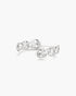 Silver Organic Pebble Spiral Bezel Adjustable Ring