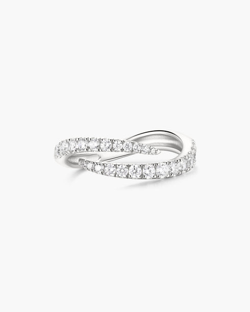 Silver Spiral Pave Adjustable Ring | Ania Haie Australia
