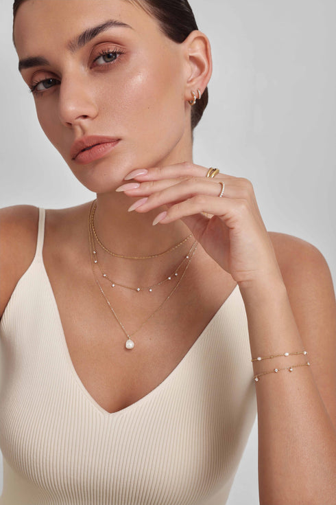 Gold Teardrop Trio Huggie Hoop Earrings
