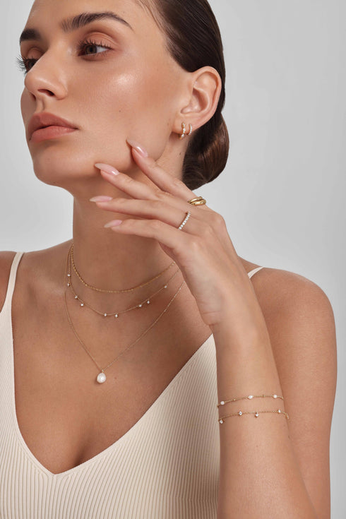 Gold Teardrop Trio Huggie Hoop Earrings