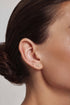 Gold Half-Bezel Triple Marquise Stud Earrings