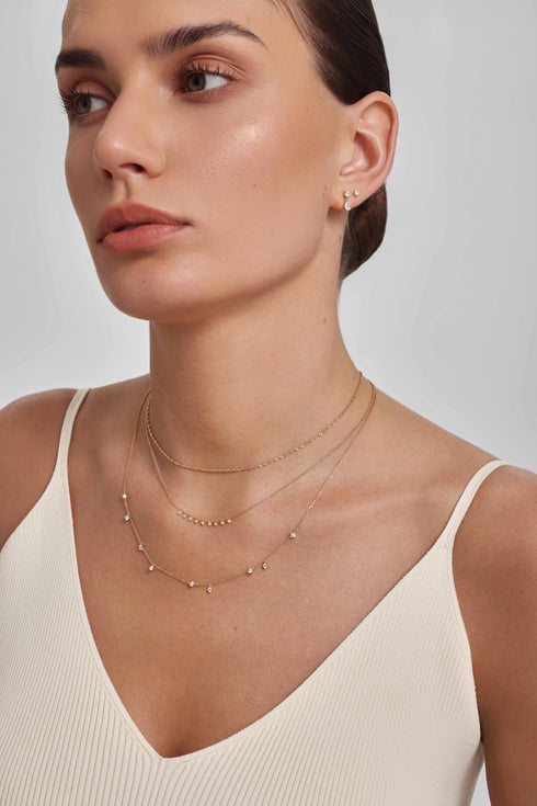Gold Scattered Station Necklace