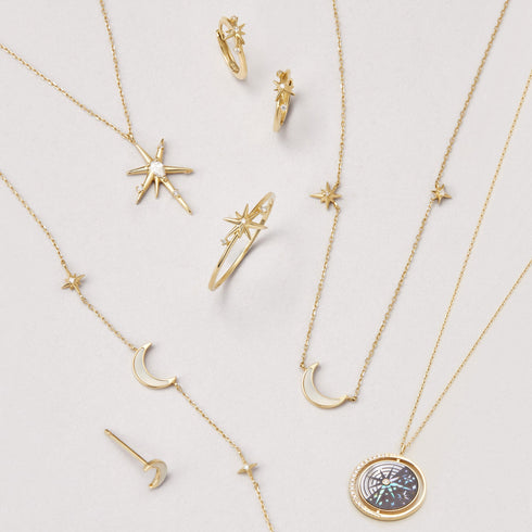 14kt Gold Diamond Cosmos Pendant Necklace | Ania Haie Australia