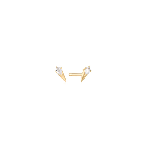 14kt Gold White Sapphire Spike Stud Earrings | Ania Haie Australia