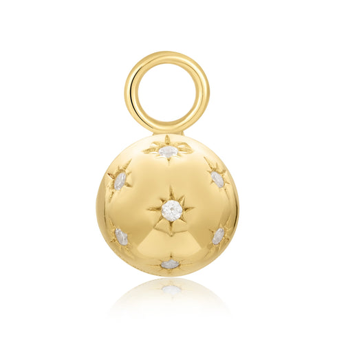 Gold Pave Star Sphere Earring Charm