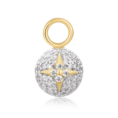 Gold Pave Star Sphere Earring Charm