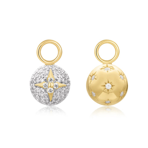 Gold Pave Star Sphere Earring Charm