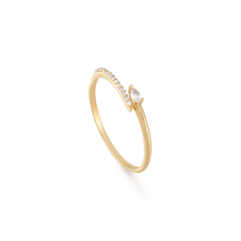 14kt Gold White Sapphire Wrap Ring | Ania Haie Australia