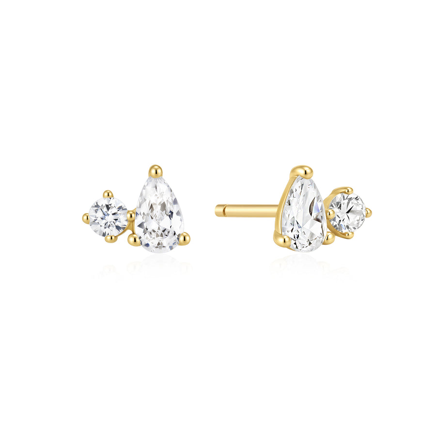 Gold Toi & Moi Stud Earrings