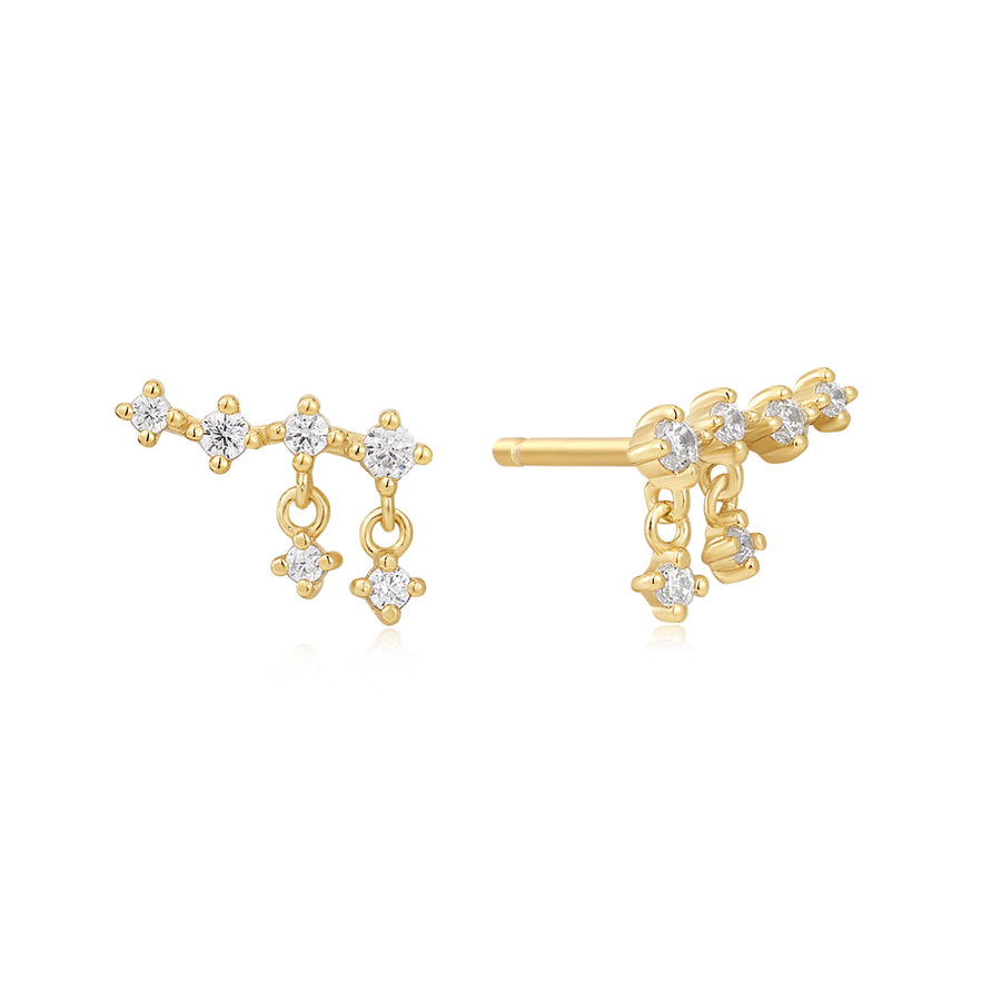 Gold Cascade Stud Earrings
