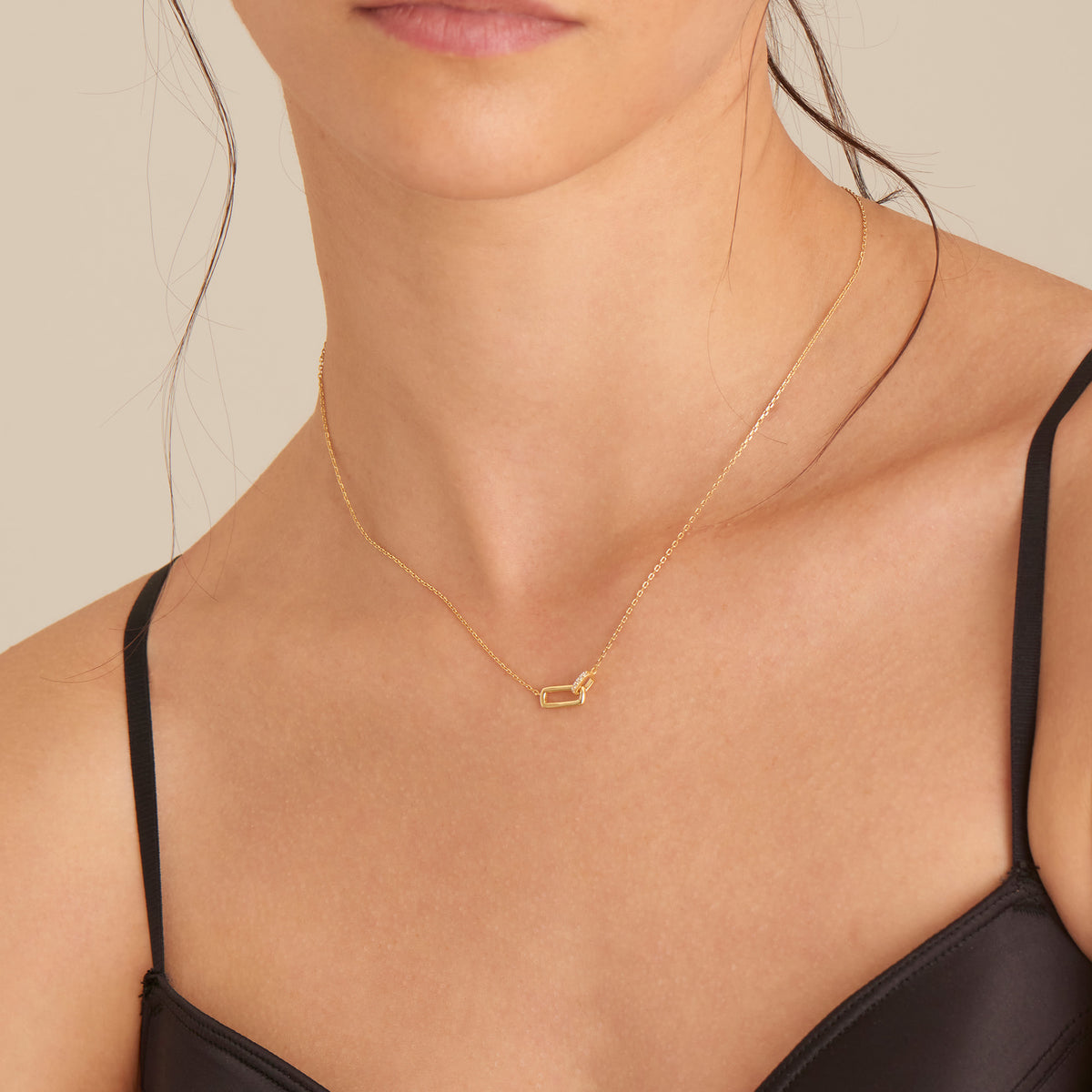 Gold Glam Interlock Necklace | N037-01G | Ania Haie Australia