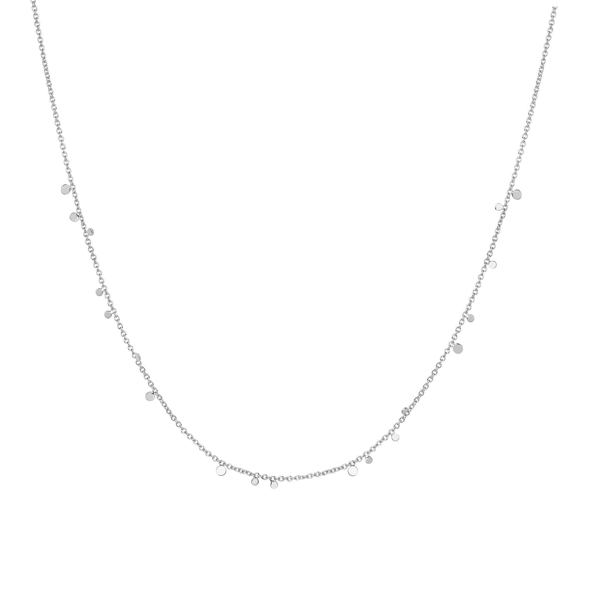 Silver Mini Disc Drop Stacking Necklace|N063-02H| Ania Haie Australia