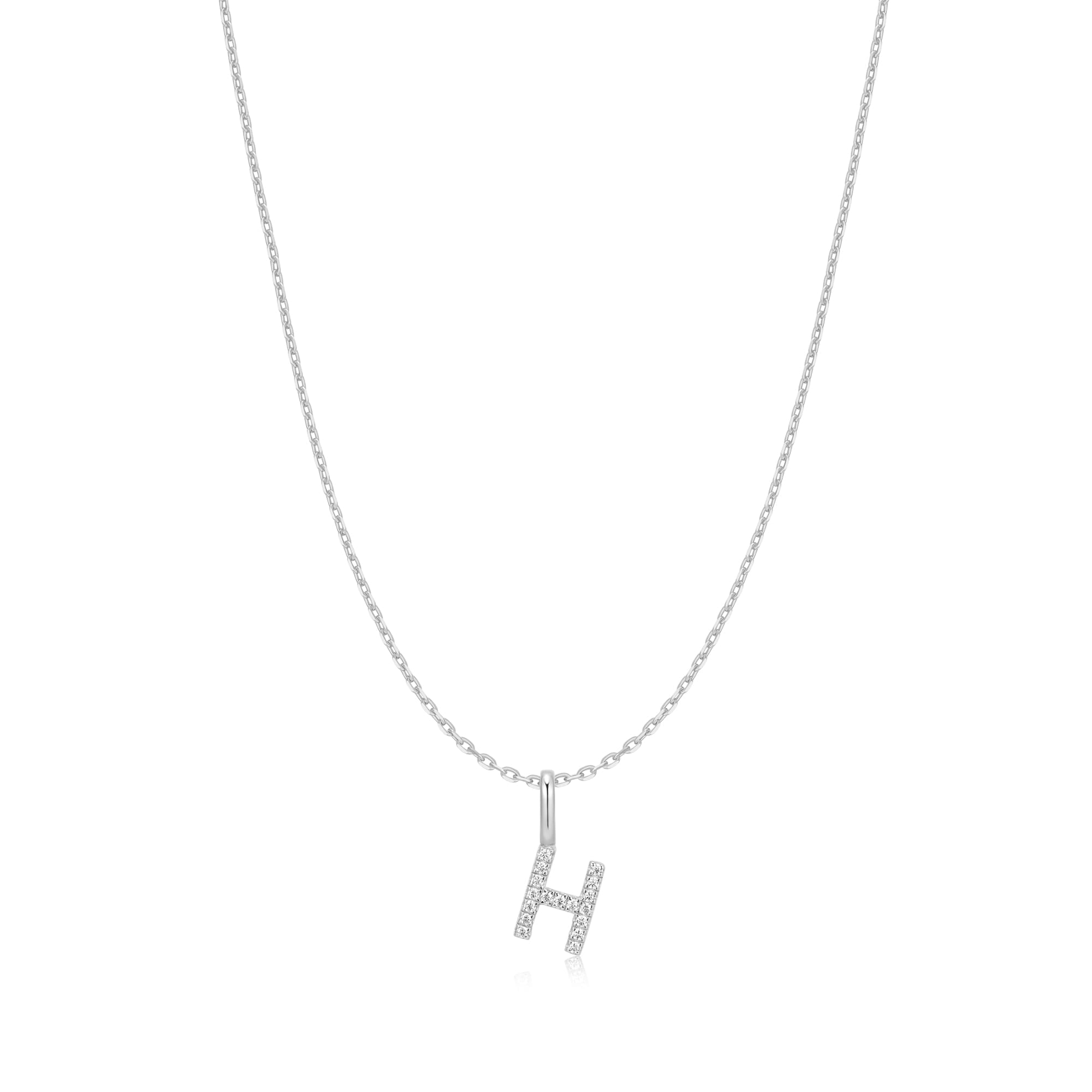 Silver Letter H Initial Necklace|N074-16H| Ania Haie Australia