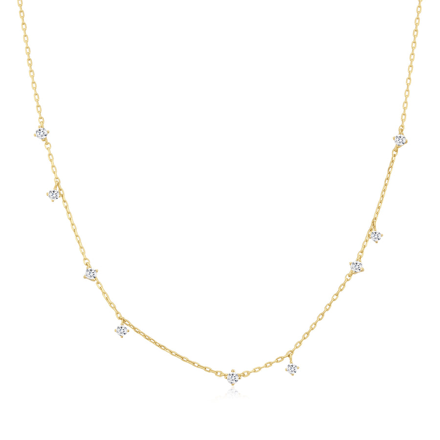 Gold Scattered Station Necklace